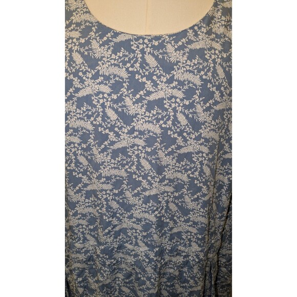 CHRISTOPHER & BANKS WOMEN'S XXL 2XL BLUE WHITE FLORAL PRINT DRESS SLEEVELESS - Picture 5 of 10